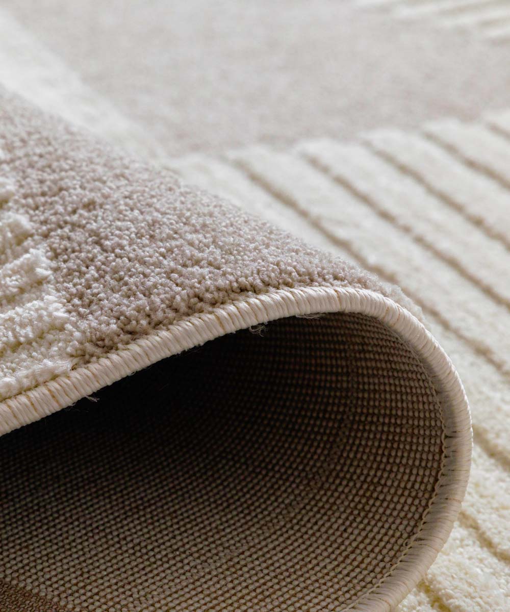 Tapis scandinave - Ridge Sora crème/beige - close up Tapis scandinave - Ridge Sora crème/beige - close up