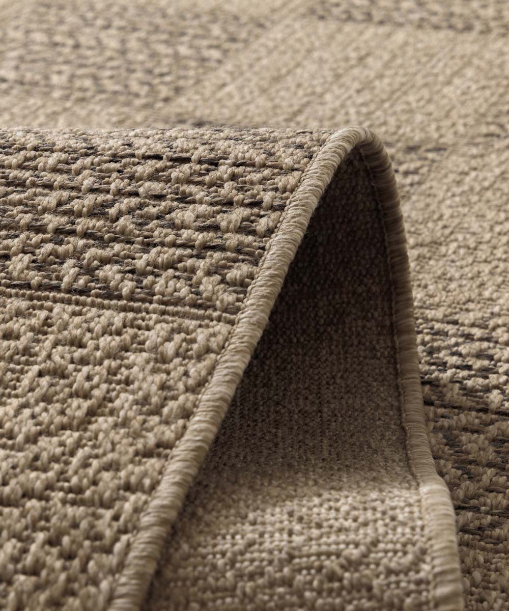 Tapis de balcon aspect jute - Cana Quadro beige - close up Tapis de balcon aspect jute - Cana Quadro beige - close up