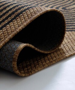 Tapis de balcon jute - Serenity beige/noir - close up