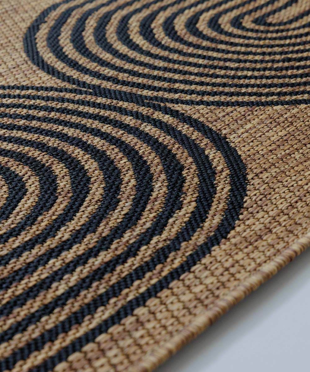 Tapis de balcon jute - Serenity beige/noir - close up Tapis de balcon jute - Serenity beige/noir - close up