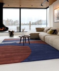 Tapis moderne - Skulptur Canyon rouge/bleu - sfeer