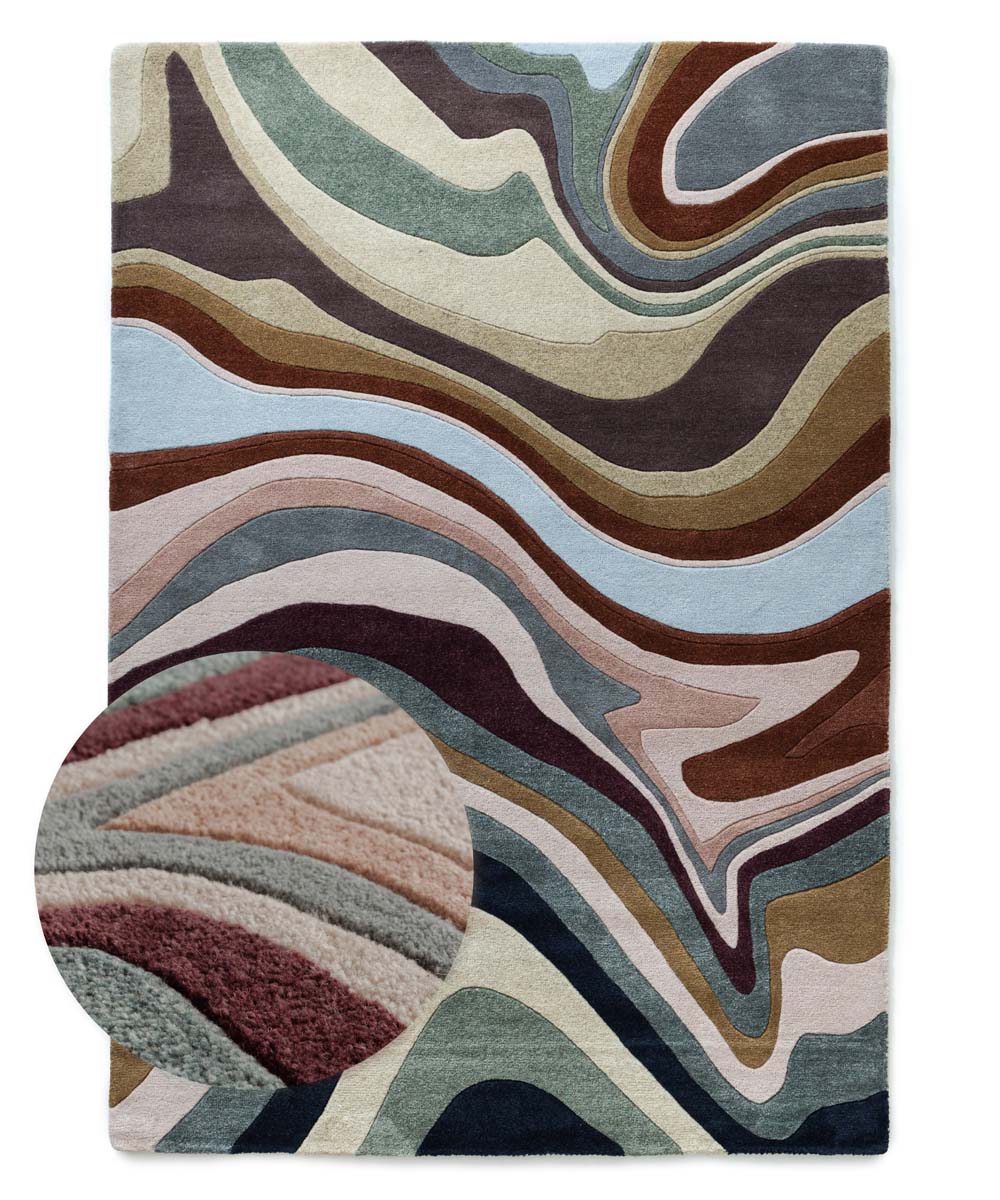 Tapis moderne - Skulptur Flow multicolore - overzicht Tapis moderne - Skulptur Flow multicolore - overzicht