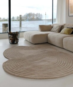 Tapis design organique - Balans Flow beige - sfeer