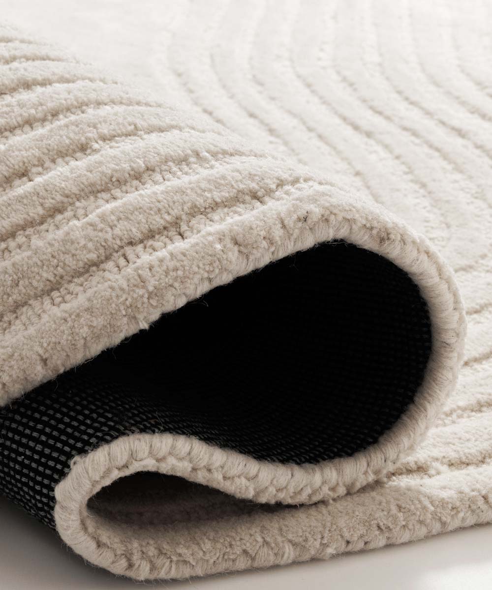 Tapis design organique - Balans Flow ivoire - close up Tapis design organique - Balans Flow ivoire - close up