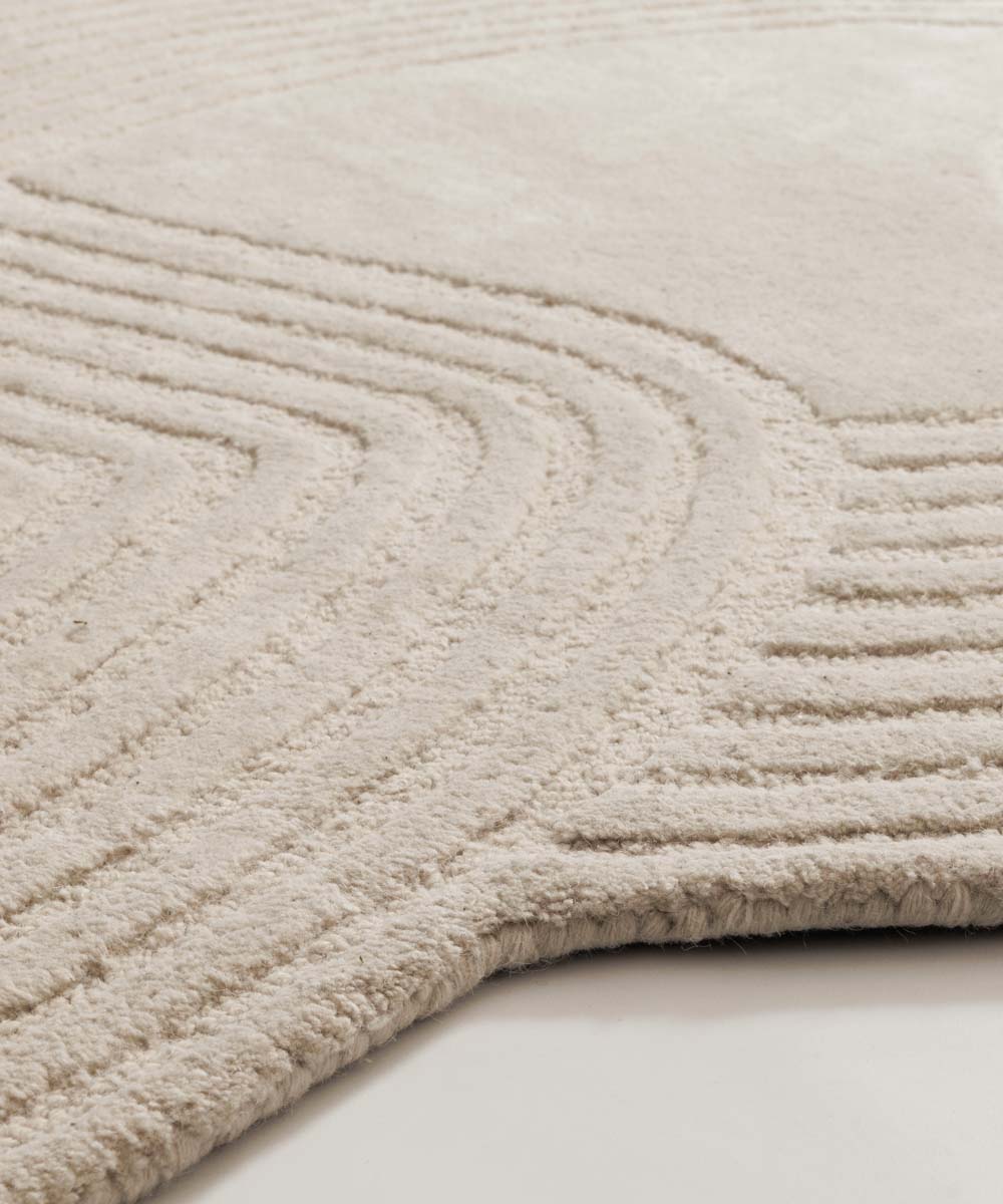 Tapis design organique - Balans Flow ivoire - close up Tapis design organique - Balans Flow ivoire - close up