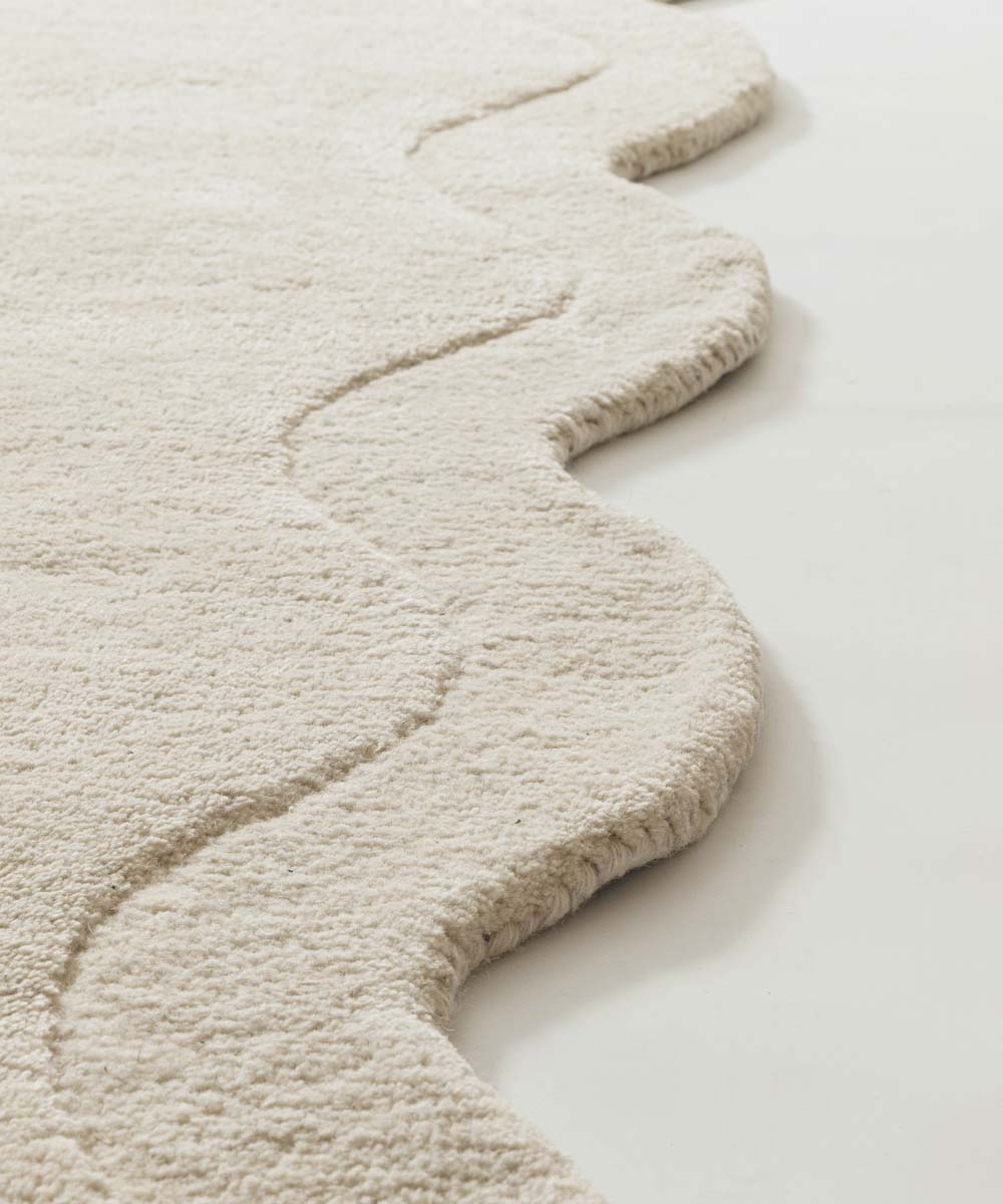 Tapis design organique - Balans Swirl ivoire - close up Tapis design organique - Balans Swirl ivoire - close up