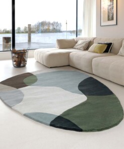 Tapis en laine organique - Dune vert - sfeer