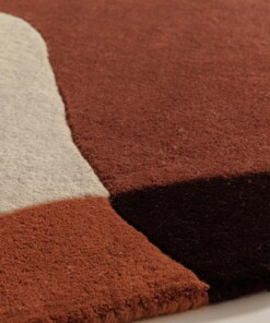 Tapis en laine organique - Dune terre cuite - close up, thumbnail