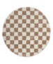 Tapis damier rond - Check ivoire/beige - overzicht, thumbnail