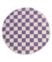 Tapis damier rond - Check ivoire/lilas - overzicht, thumbnail