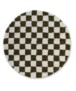 Tapis damier rond - Check ivoire/vert olive - overzicht, thumbnail