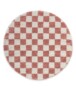 Tapis damier rond - Check ivoire/rose - overzicht, thumbnail