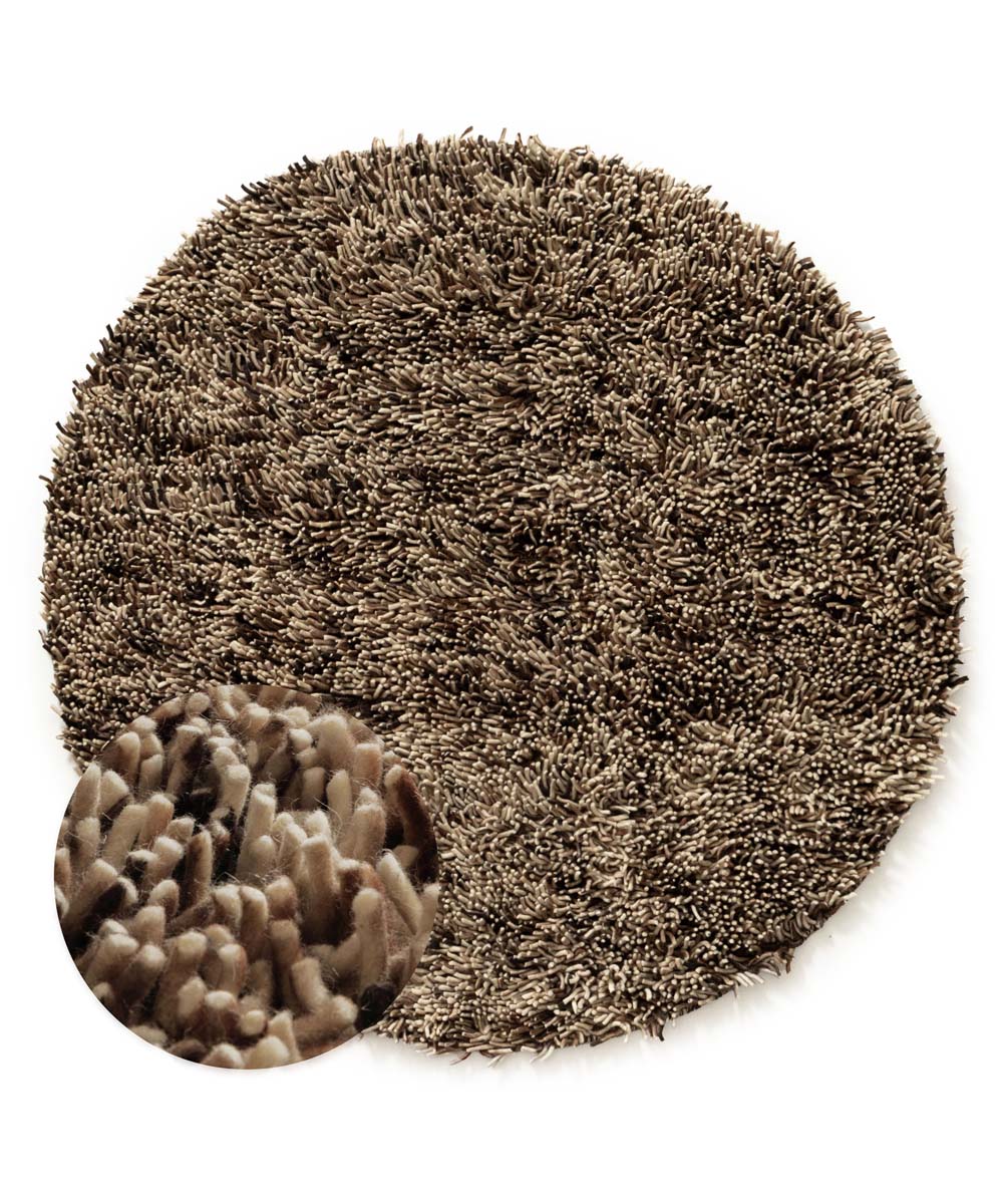 Tapis rond en laine - Aurelia crème/brun - overzicht Tapis rond en laine - Aurelia crème/brun - overzicht