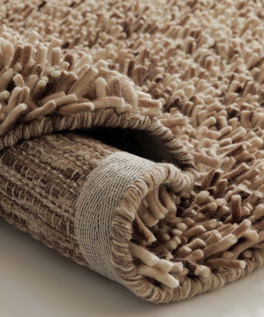 Tapis rond en laine - Aurelia ivoire/beige - close up Tapis rond en laine - Aurelia ivoire/beige - close up