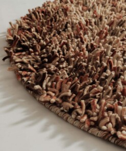 Tapis rond en laine - Aurelia terracotta - close up