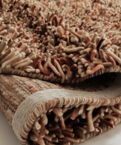 Tapis rond en laine - Aurelia terracotta - close up, thumbnail