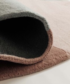 Tapis rond en laine - Dune abricot - close up, thumbnail