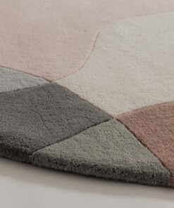 Tapis rond en laine - Dune abricot - close up