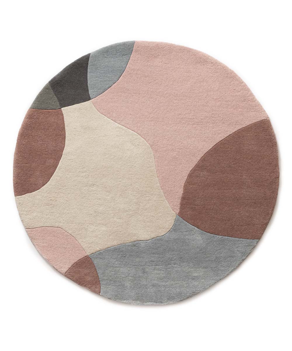Tapis rond en laine - Dune abricot - overzicht Tapis rond en laine - Dune abricot - overzicht