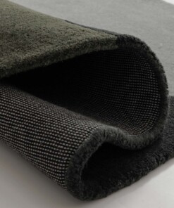 Tapis rond en laine - Dune vert - close up