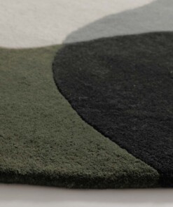 Tapis rond en laine - Dune vert - close up, thumbnail Tapis rond en laine - Dune vert - close up, thumbnail