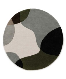 Tapis rond en laine - Dune vert - overzicht, thumbnail