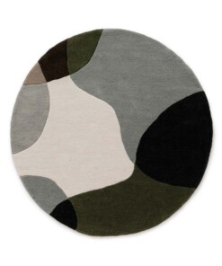 Tapis rond en laine - Dune vert - overzicht