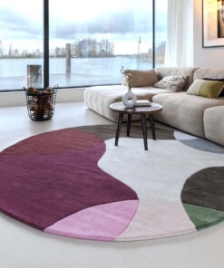 Tapis rond en laine - Dune violet - sfeer