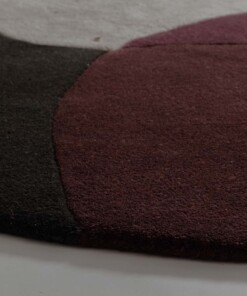 Tapis rond en laine - Dune violet - close up, thumbnail