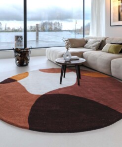 Tapis rond en laine - Dune terre cuite - sfeer