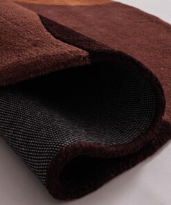 Tapis rond en laine - Dune terre cuite - close up, thumbnail