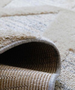 Tapis scandinave - Fjord Dvale Crème/gris - close up, thumbnail