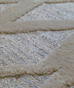 Tapis scandinave - Fjord Dvale Crème/gris - close up, thumbnail