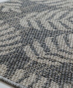 Tapis d'extérieur Carré Feuilles de palmier - Sunny gris foncé - close up, thumbnail Tapis d'extérieur Carré Feuilles de palmier - Sunny gris foncé - close up, thumbnail