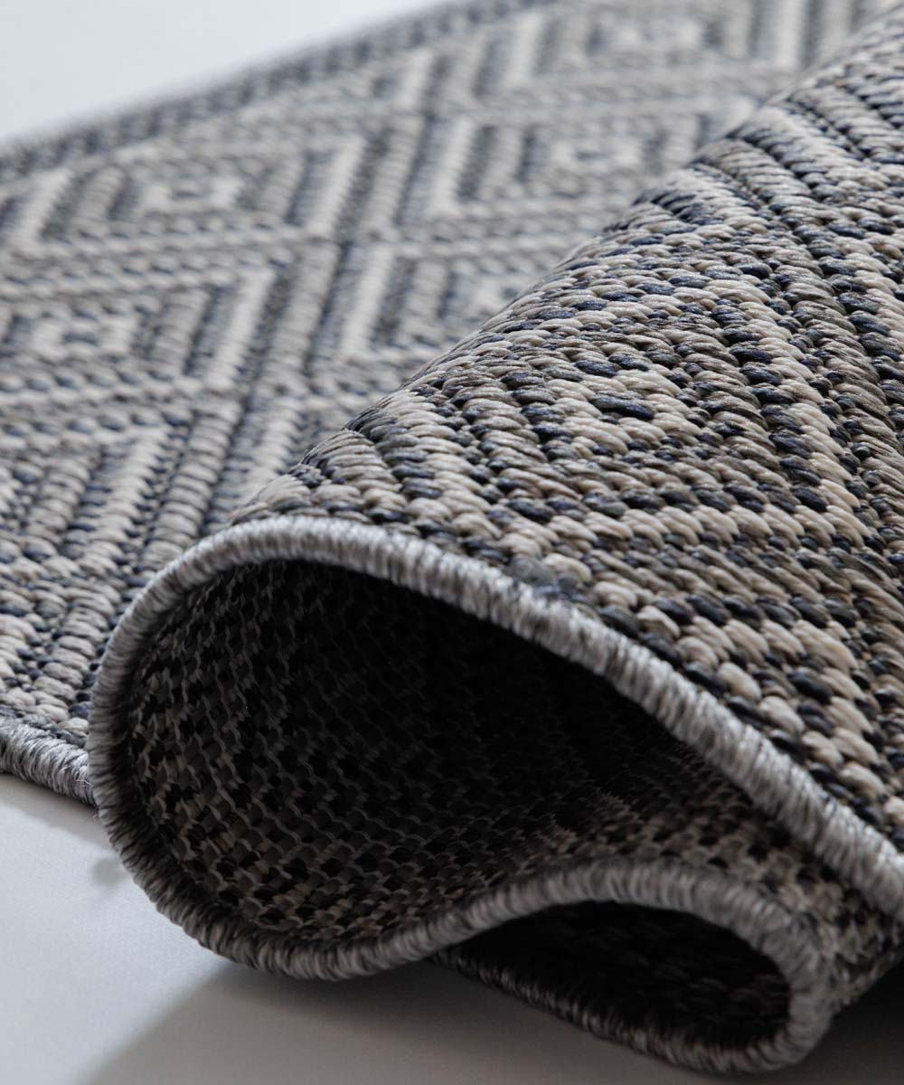 Tapis d'extérieur Carré losange - Sunny Gem gris - close up Tapis d'extérieur Carré losange - Sunny Gem gris - close up