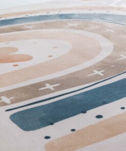 Tapis enfant lavable - Fluffito Cœurs Multicolore - close up