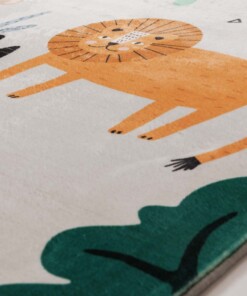 Tapis enfant lavable - Fluffito Jungle Multicolore - close up, thumbnail Tapis enfant lavable - Fluffito Jungle Multicolore - close up, thumbnail