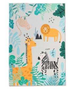 Tapis enfant lavable - Fluffito Jungle Multicolore - overzicht