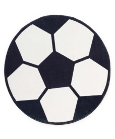 Tapis enfant lavable - Fluffito Football Blanc/Noir - overzicht, thumbnail