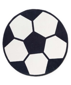 Tapis enfant lavable - Fluffito Football Blanc/Noir - overzicht