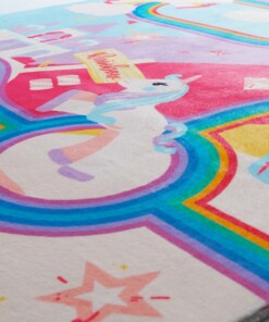 Tapis enfant lavable - Snugway Licorne Multicolore - close up