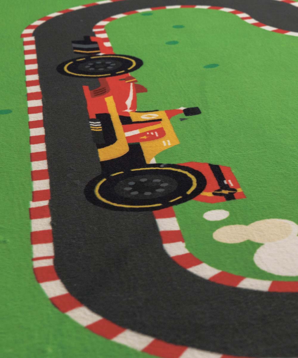 Tapis enfant lavable - Snugway Course Multicolore - close up Tapis enfant lavable - Snugway Course Multicolore - close up