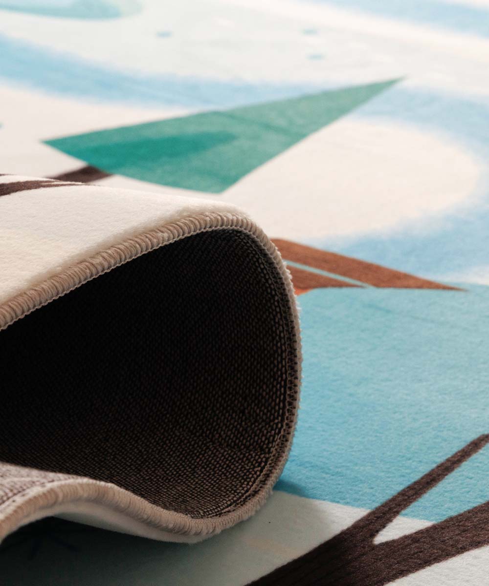 Tapis enfant lavable - Snugway Hiver Blanc/Bleu - close up Tapis enfant lavable - Snugway Hiver Blanc/Bleu - close up