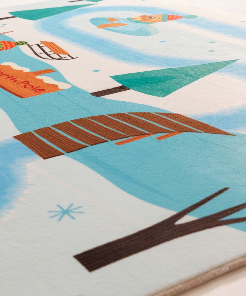 Tapis enfant lavable - Snugway Hiver Blanc/Bleu - close up Tapis enfant lavable - Snugway Hiver Blanc/Bleu - close up