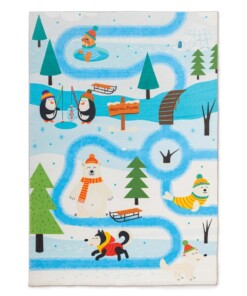 Tapis enfant lavable - Snugway Hiver Blanc/Bleu - overzicht