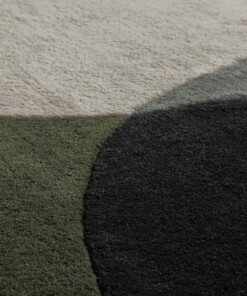 Tapis rond en laine - Dune vert - close up, thumbnail Tapis rond en laine - Dune vert - close up, thumbnail