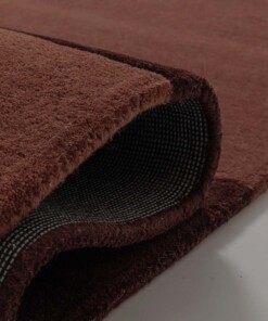 Tapis rond en laine - Dune terre cuite - close up, thumbnail