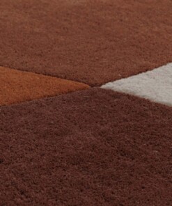 Tapis rond en laine - Dune terre cuite - close up, thumbnail