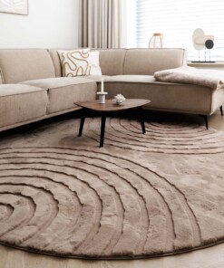 Tapis rond moelleux - Carvy Taupe - sfeer Tapis rond moelleux - Carvy Taupe - sfeer
