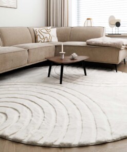 Tapis rond moelleux - Carvy Crème - sfeer
